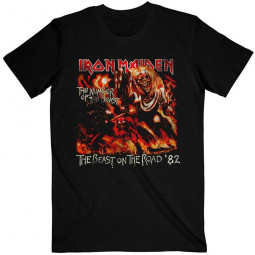 Iron Maiden Unisex T-Shirt: Number of the Beast The Beast On The Road Vinta