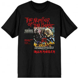 Iron Maiden Unisex T-Shirt: Number of the Beast Vinyl Promo Sleeve