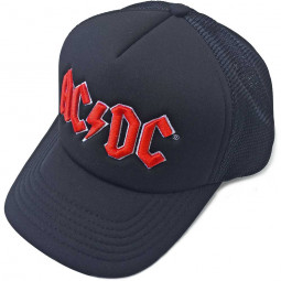 AC/DC Unisex Baseball Cap: Red Logo (Mesh Back)
