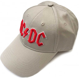 AC/DC Unisex Baseball Cap: Red Logo (Sand)