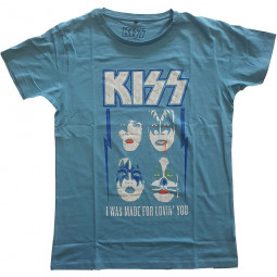 KISS - Unisex T-Shirt: Made For Lovin' You - blue