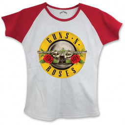 Guns N' Roses - Ladies Raglan T-Shirt: Circle Logo (Skinny Fit)