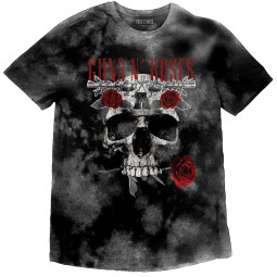 Guns N' Roses - Unisex T-Shirt: Flower Skull (Dip-Dye)