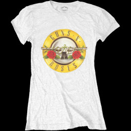 Guns N' Roses - Ladies T-Shirt: Classic Bullet Logo (Skinny Fit) white