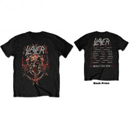 Slayer Unisex T-Shirt: Demonic Admat European Tour 2018 (Back Print/Ex Tour
