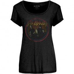 Def Leppard - Ladies T-Shirt: Vintage Circle