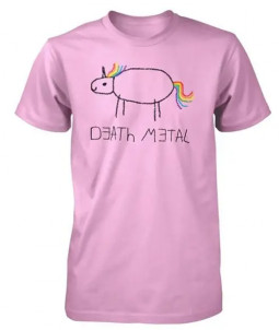 Death metal unicorn - Tričko - růžové 