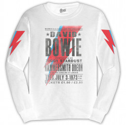 David Bowie Unisex Long Sleeve T-Shirt: Hammersmith Odeon (Sleeve Print) w