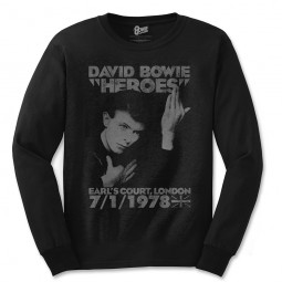 David Bowie - Unisex Long Sleeve T-Shirt: Heroes Earls Court