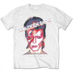 David Bowie - Unisex T-Shirt: Aladdin Sane white