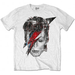 David Bowie - Unisex T-Shirt: Halftone Flash Face