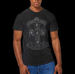Guns N' Roses - Unisex T-Shirt: Monochrome Cross (Wash Collection)