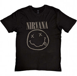 Nirvana - Unisex T-Shirt: Black Smiley (Hi-Build) - TRIKO