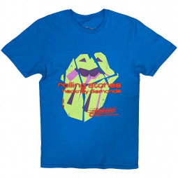 The Rolling Stones Unisex T-Shirt: Hackney Diamonds Neon Tongue - blue