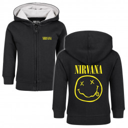 Nirvana (Smiley) - Baby zip-hoody - black - yellow - mikina