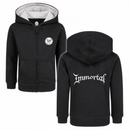 Immortal (Logo) - Kids zip-hoody - black - white - mikina