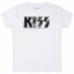 KISS (Distressed Logo) - Baby t-shirt - white - black