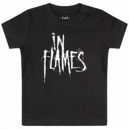 In Flames (Logo) - Baby T-Shirt - schwarz - weiß