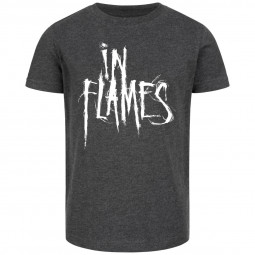 In Flames (Logo) - Kids t-shirt - charcoal - white