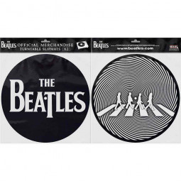The Beatles Turntable Slipmat Set: Drop T Logo & Crossing Silhouette Retail
