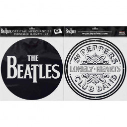 The Beatles Turntable Slipmat Set: Drop T Logo & Sgt Pepper Drum Retail