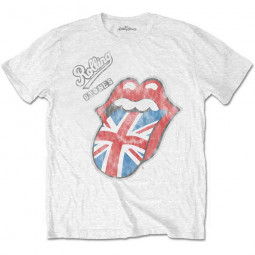 ROLLING STONES - VINTAGE BRITISH TONGUE (SOFT HAND INKS) (WHITE) - TRIKO