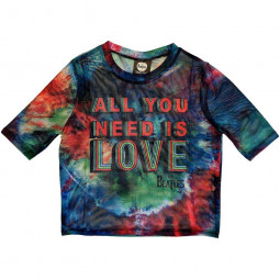 BEATLES - ALL YOU NEED IS LOVE (CROP TOP) (MESH) (GIRLIE) - TRIKO